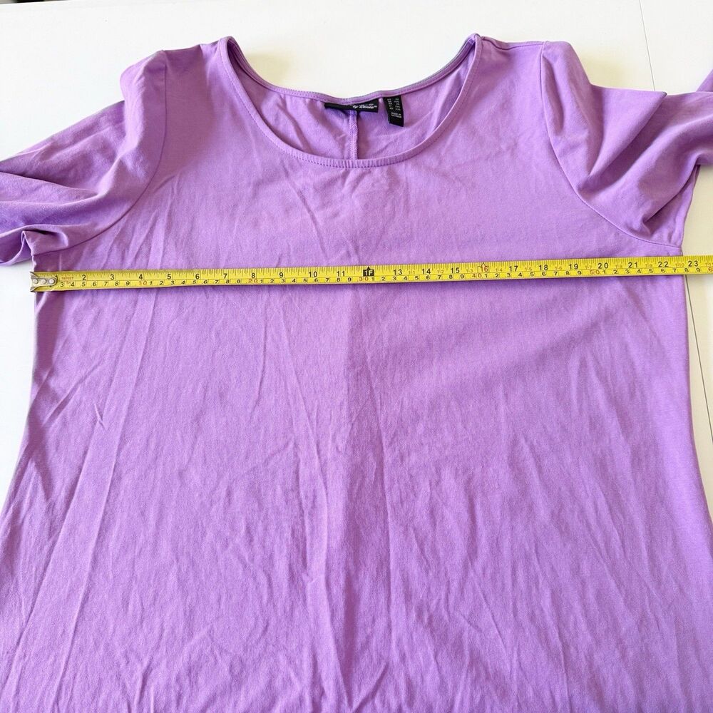 Attitudes by Renee Dress Sz 1X Regular Jersey Knit Purple Cotton Stretch Lilac - Picture 13 of 16